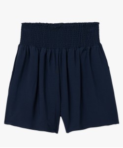 Short maternité avec large ceinture smockée